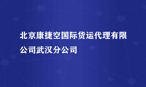 北京康捷空国际货运代理有限公司武汉分公司