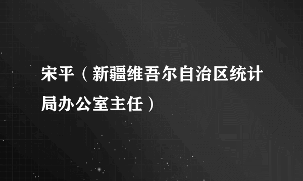 宋平（新疆维吾尔自治区统计局办公室主任）