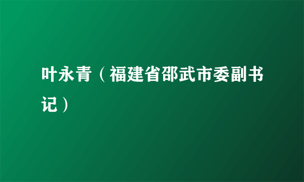 叶永青（福建省邵武市委副书记）