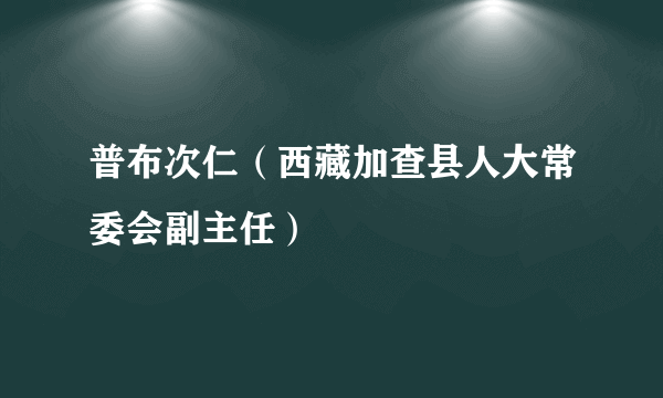 普布次仁（西藏加查县人大常委会副主任）