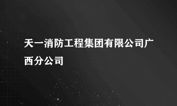 天一消防工程集团有限公司广西分公司