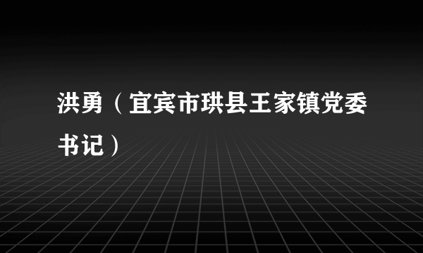 洪勇（宜宾市珙县王家镇党委书记）