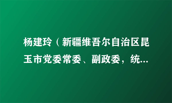 杨建玲（新疆维吾尔自治区昆玉市党委常委、副政委，统战部部长，市政协主席）