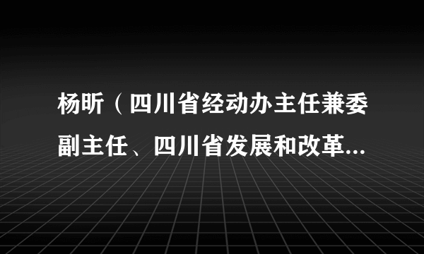 杨昕（四川省经动办主任兼委副主任、四川省发展和改革委员会党组成员）