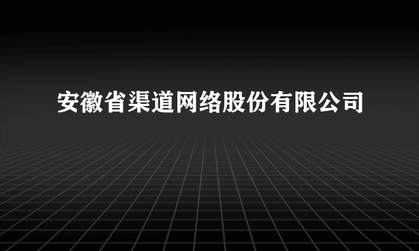 安徽省渠道网络股份有限公司