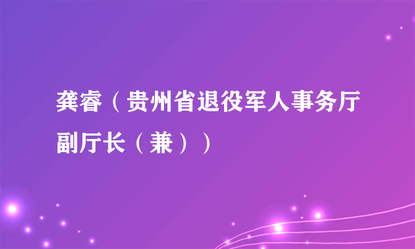 龚睿（贵州省退役军人事务厅副厅长（兼））