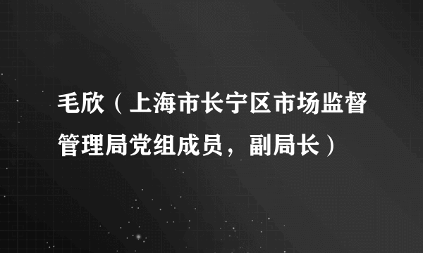 毛欣（上海市长宁区市场监督管理局党组成员，副局长）