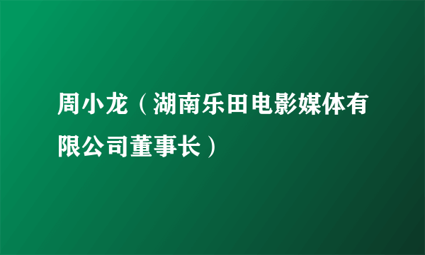 周小龙（湖南乐田电影媒体有限公司董事长）