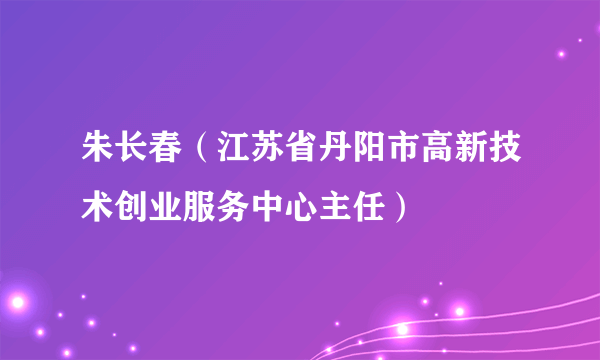 朱长春（江苏省丹阳市高新技术创业服务中心主任）