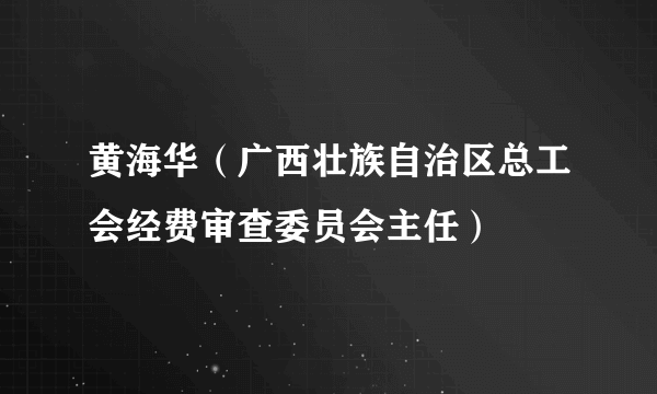 黄海华（广西壮族自治区总工会经费审查委员会主任）