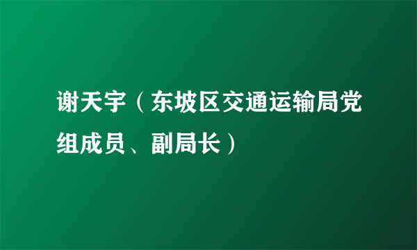 谢天宇（东坡区交通运输局党组成员、副局长）