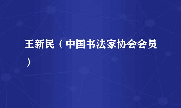 王新民（中国书法家协会会员）