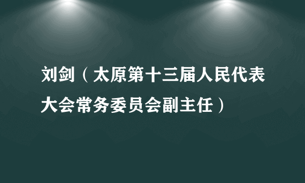 刘剑（太原第十三届人民代表大会常务委员会副主任）