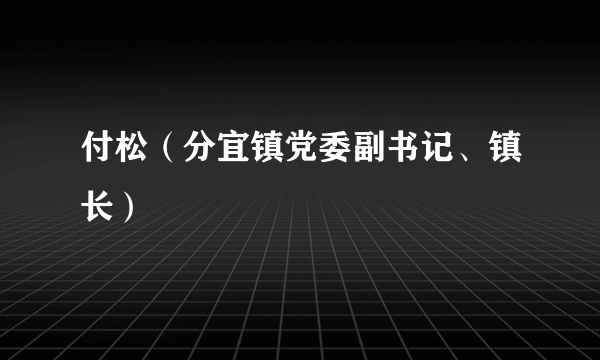 付松（分宜镇党委副书记、镇长）