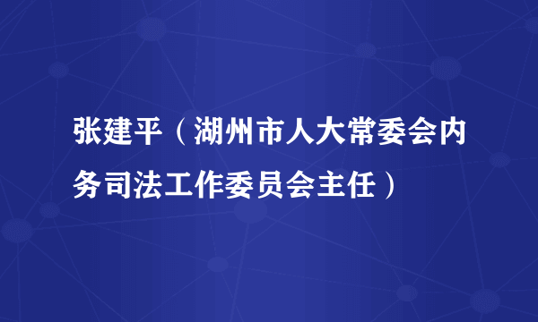 张建平（湖州市人大常委会内务司法工作委员会主任）