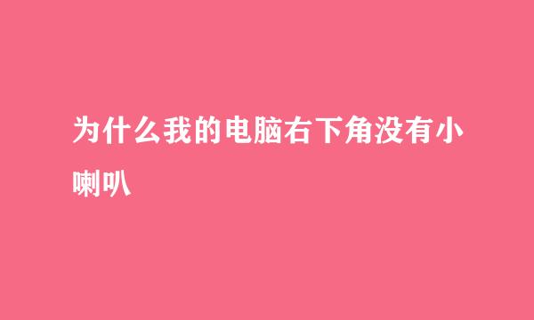 为什么我的电脑右下角没有小喇叭