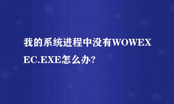 我的系统进程中没有WOWEXEC.EXE怎么办?