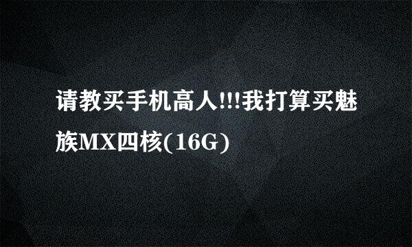 请教买手机高人!!!我打算买魅族MX四核(16G)