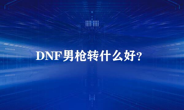 DNF男枪转什么好？