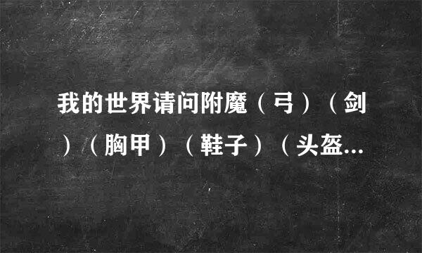 我的世界请问附魔（弓）（剑）（胸甲）（鞋子）（头盔）极品附魔属性是什么？