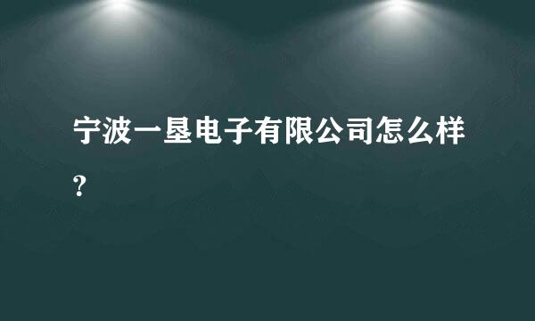 宁波一垦电子有限公司怎么样？