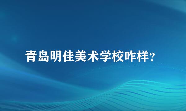 青岛明佳美术学校咋样？