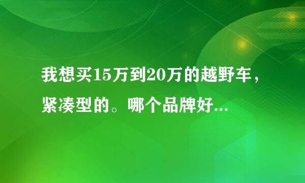 我想买15万到20万的越野车，紧凑型的。哪个品牌好？请车主或懂车者回答，谢谢！