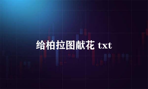 给柏拉图献花 txt