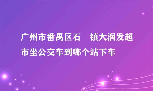 广州市番禺区石碁镇大润发超市坐公交车到哪个站下车