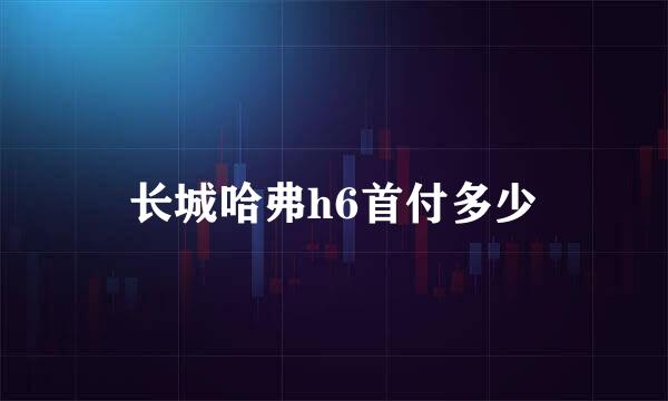 长城哈弗h6首付多少