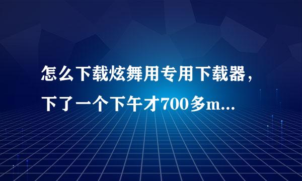 怎么下载炫舞用专用下载器，下了一个下午才700多mb，速度才50kb每秒