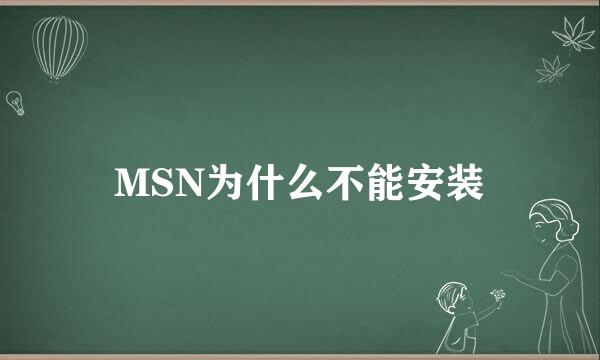 MSN为什么不能安装