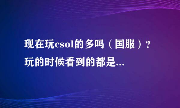 现在玩csol的多吗（国服）？ 玩的时候看到的都是老面孔 玩国服有有前途吗？现在gb多的要死 tc又不管