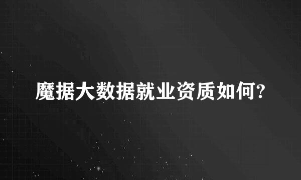 魔据大数据就业资质如何?