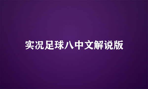 实况足球八中文解说版