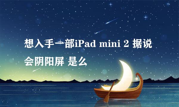 想入手一部iPad mini 2 据说会阴阳屏 是么