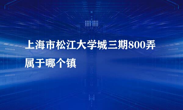 上海市松江大学城三期800弄属于哪个镇