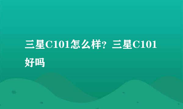 三星C101怎么样？三星C101好吗