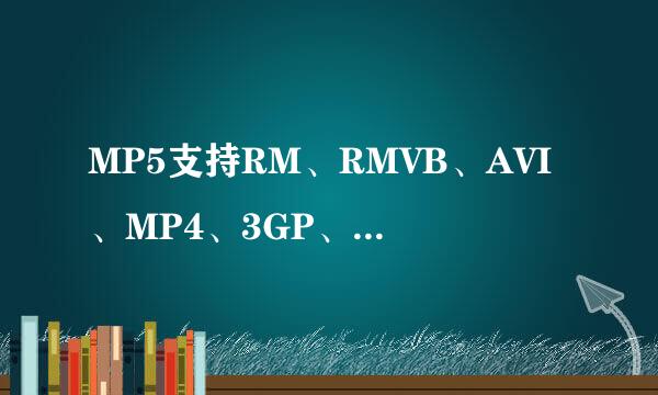 MP5支持RM、RMVB、AVI、MP4、3GP、FLV、MPG等格式，把阿凡达下到U盘里再转过去，但是看不了说格式不支持。