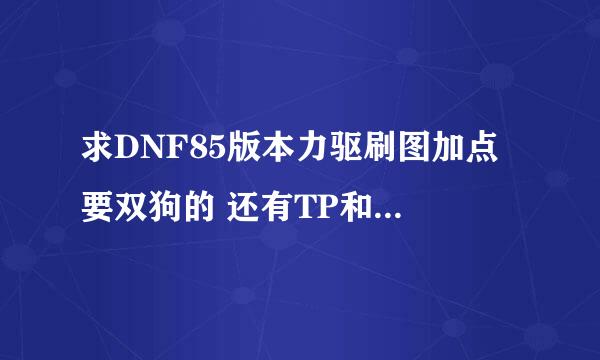 求DNF85版本力驱刷图加点 要双狗的 还有TP和特性技能