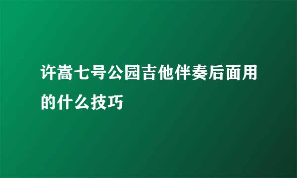 许嵩七号公园吉他伴奏后面用的什么技巧