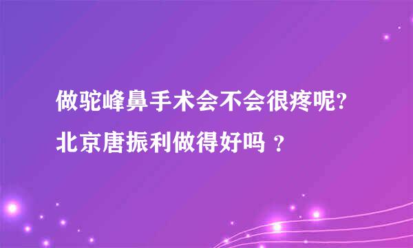 做驼峰鼻手术会不会很疼呢? 北京唐振利做得好吗 ？