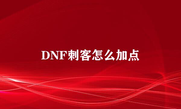 DNF刺客怎么加点