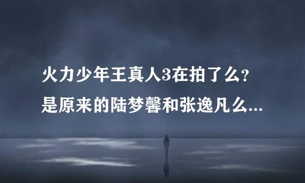 火力少年王真人3在拍了么？是原来的陆梦馨和张逸凡么？在拍的话几几年几月可以出。谢谢拉。我超喜欢他们的