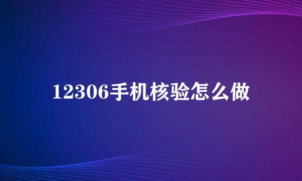 12306手机核验怎么做