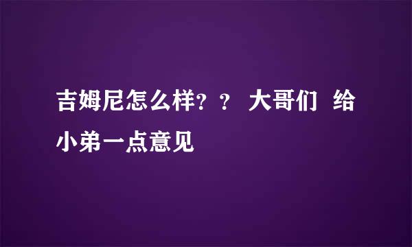 吉姆尼怎么样？？ 大哥们  给小弟一点意见