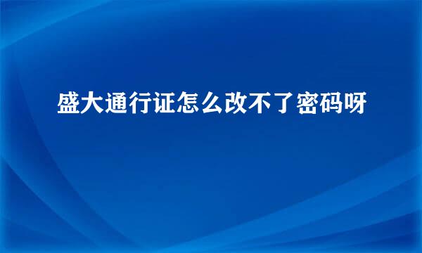 盛大通行证怎么改不了密码呀