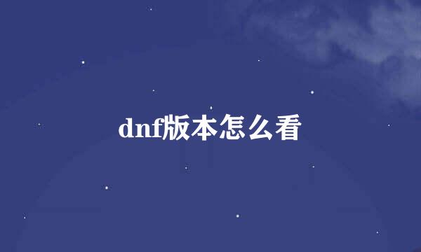 dnf版本怎么看