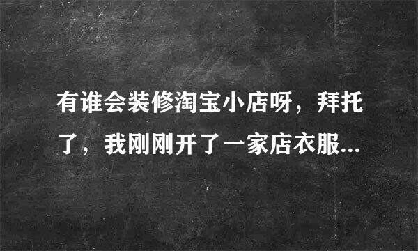 有谁会装修淘宝小店呀，拜托了，我刚刚开了一家店衣服都拿了。什么都没有弄