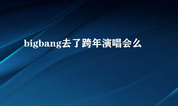 bigbang去了跨年演唱会么